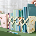 Book stand retractable retainer folding book shelf